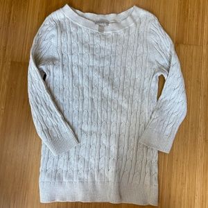 Cream LOFT 3/4 sleeve sweater
